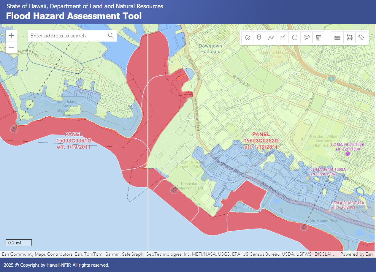 Hawaii Flood Hazard Assessment Tool screenshot